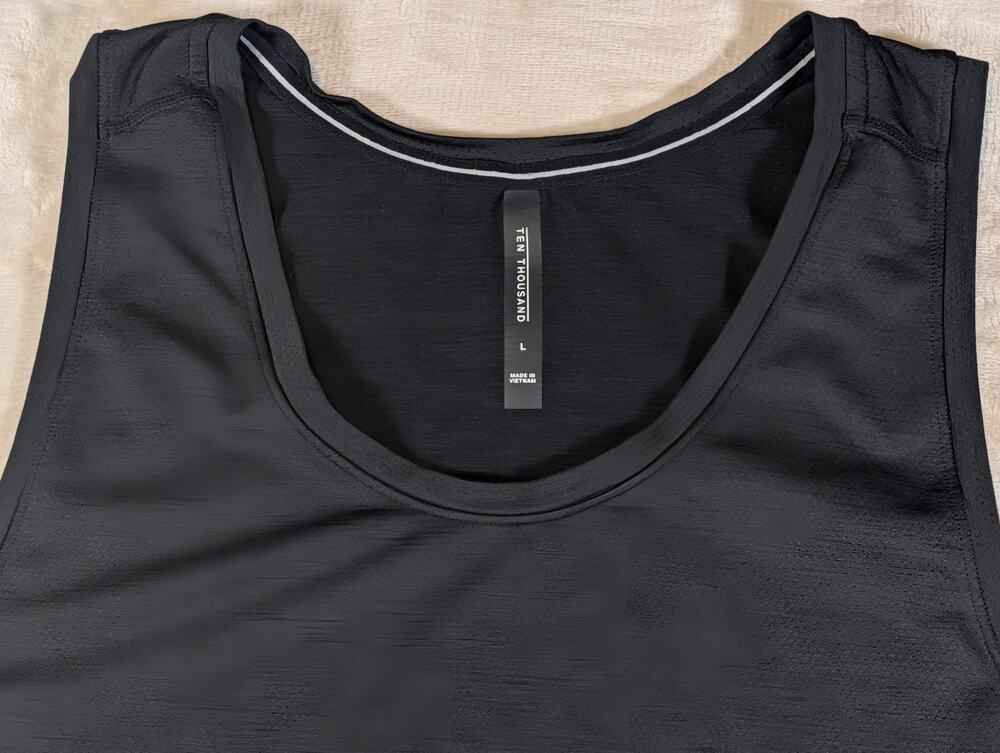 Ten Thousand Tech Tank Top Mens Large Black Performance Mesh Running Sleeveless